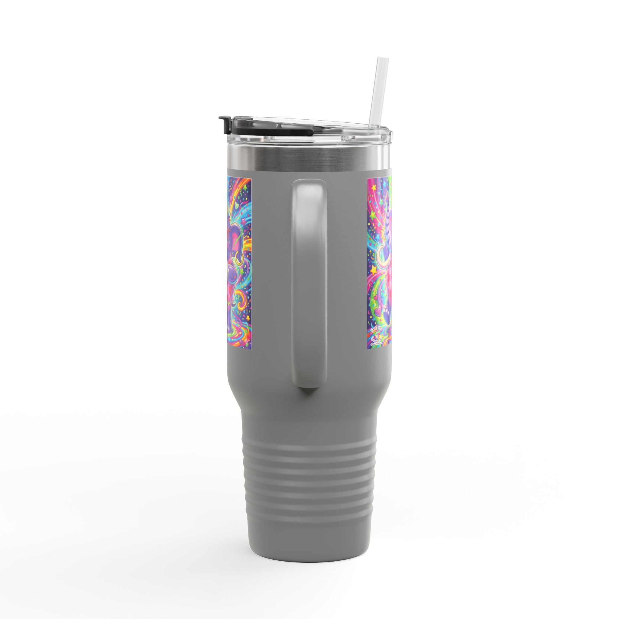 Piklez™ 40oz Insulated Travel Mug – "Born to Celebrate!" Graphic | Smile Universe Collection