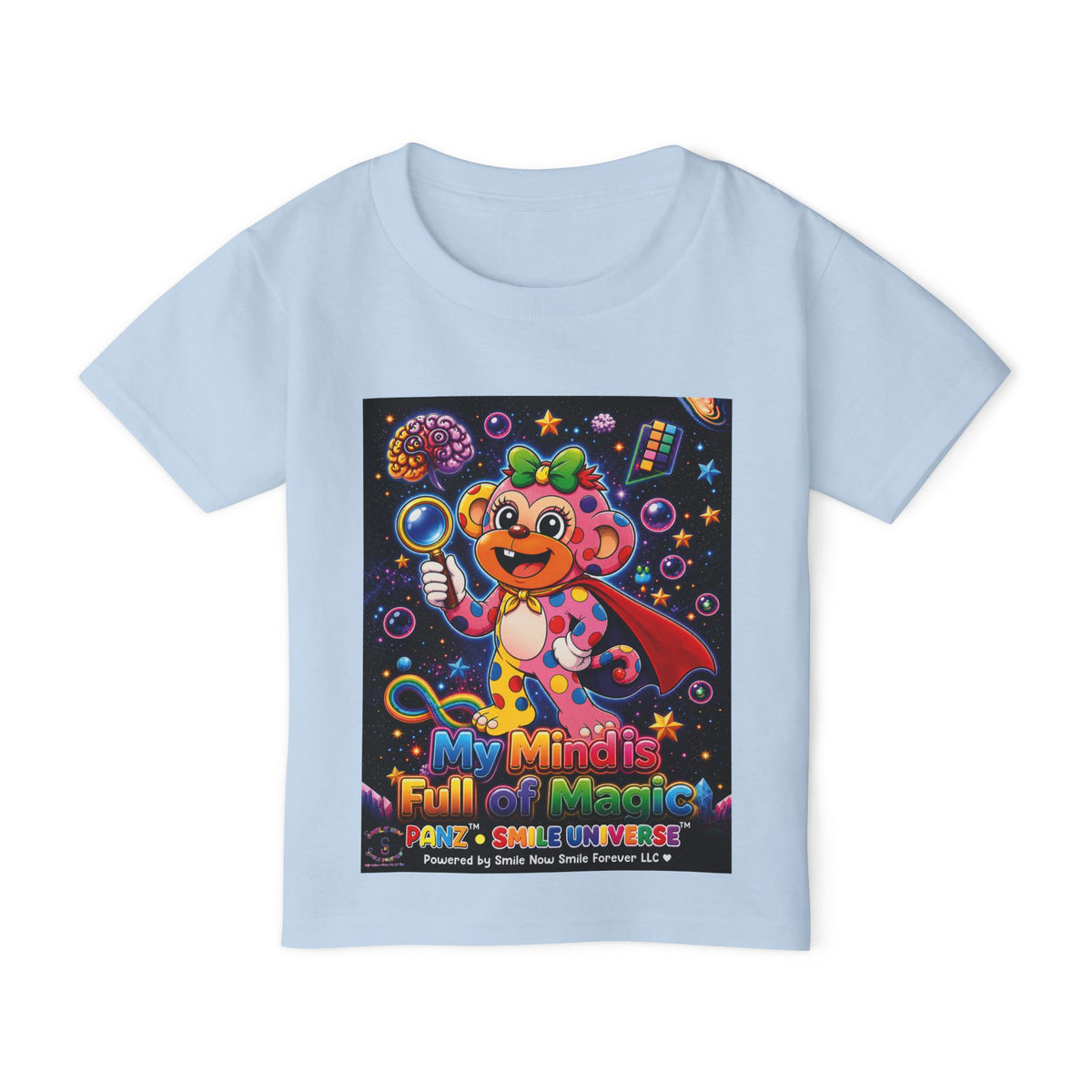 Panz™ Heavy Cotton™ Toddler T-Shirt – "My Mind is Full of Magic" Graphic | Smile Universe Collection