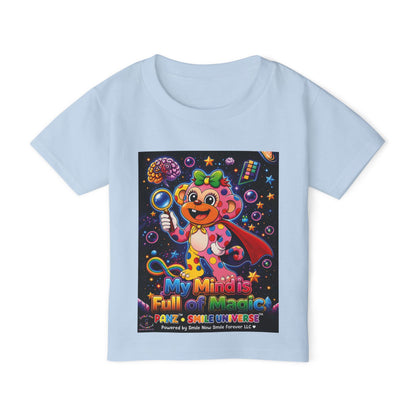 Panz™ Heavy Cotton™ Toddler T-Shirt – "My Mind is Full of Magic" Graphic | Smile Universe Collection
