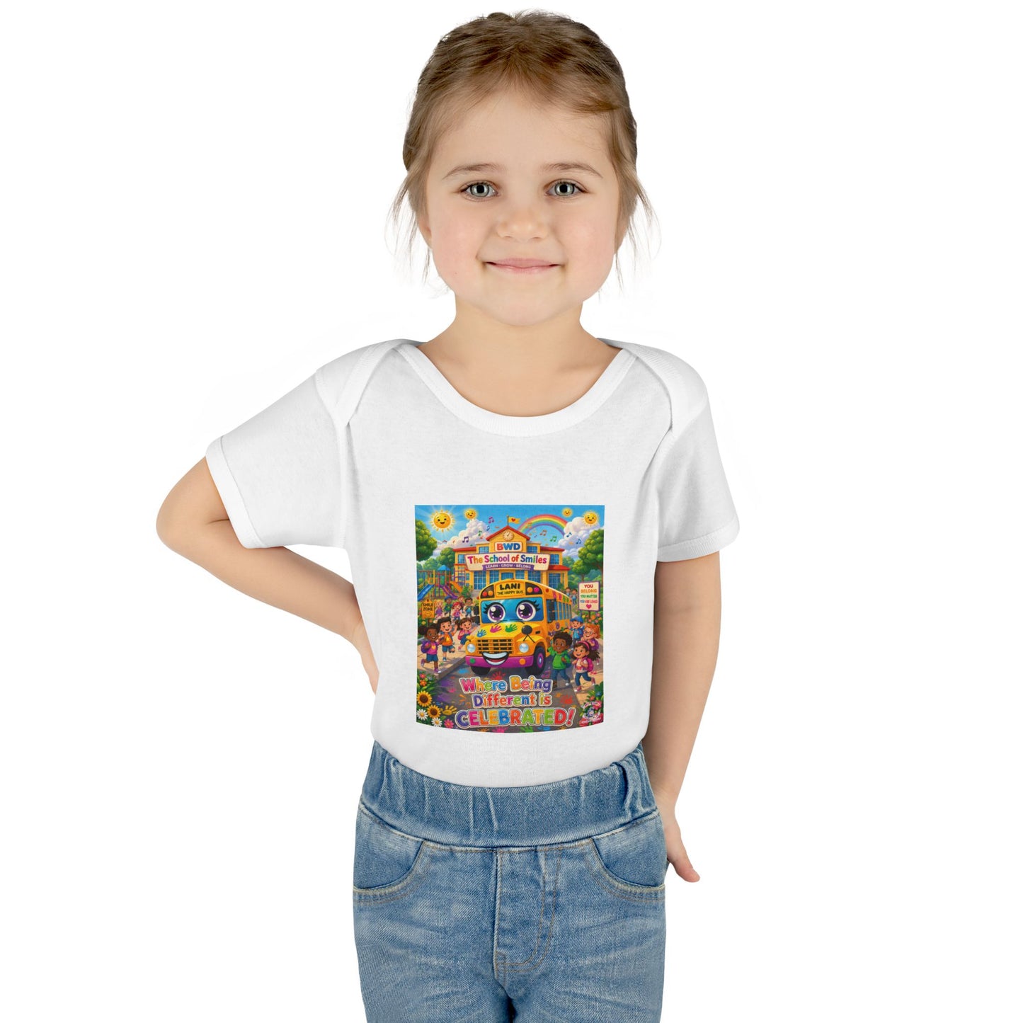 Lani™ Infant Baby Rib Bodysuit – "Where Being Different is CELEBRATED!" Graphic