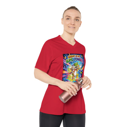 Potz™ Women's Performance V-Neck T-Shirt – "Energy is My Superpower!" Graphic Tee | Smile Universe Collection