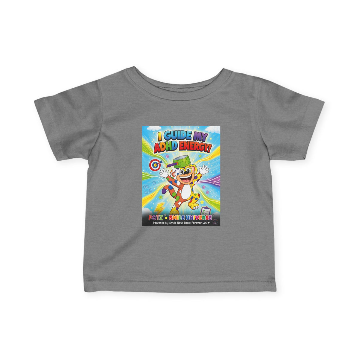 Potz™ Infant Fine Jersey Tee – "I Guide My ADHD Energy!" Graphic Tee | Smile Universe Collection