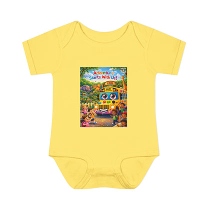 Lani™ Infant Baby Rib Bodysuit – "Adventure Starts With Us!" Graphic