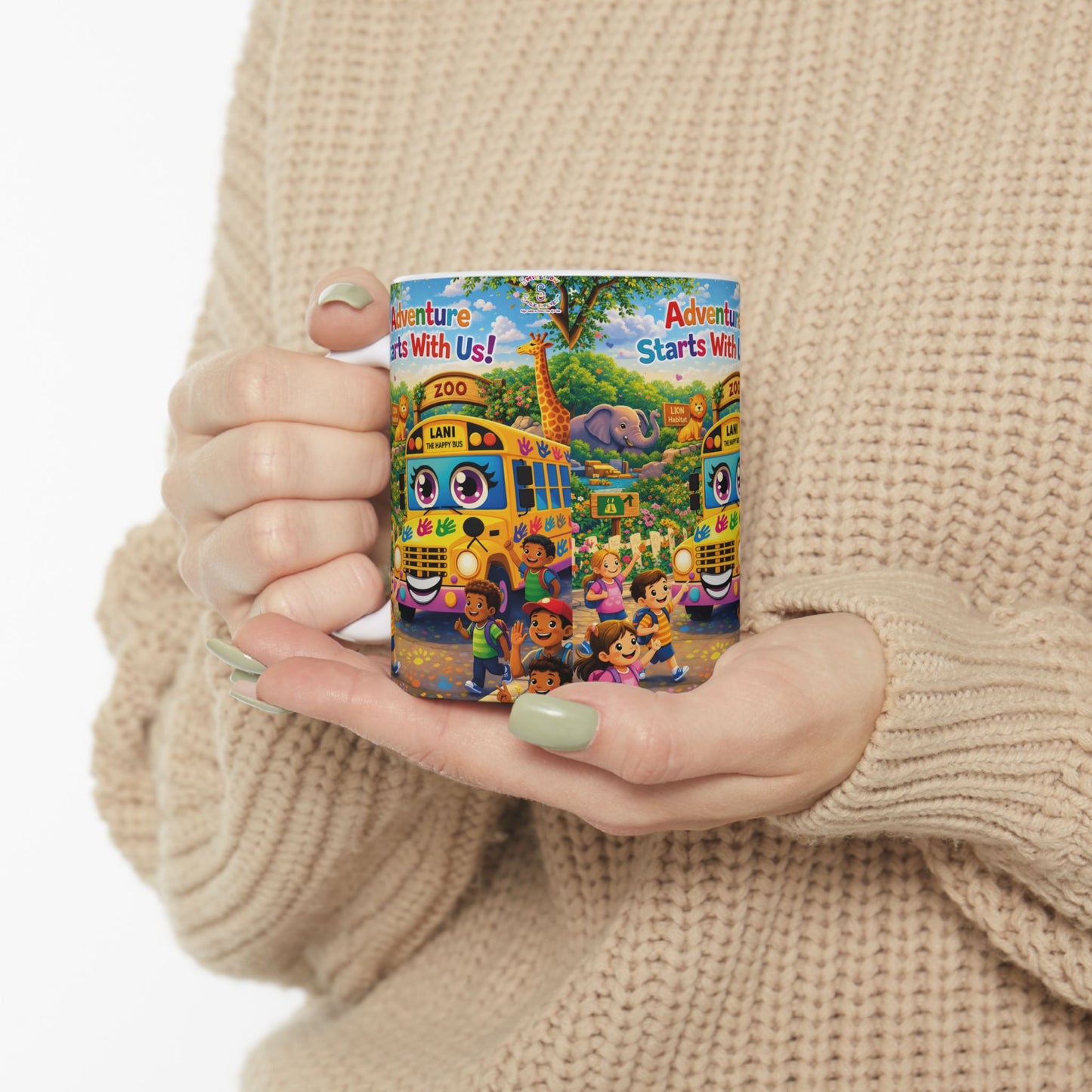 Lani™ Ceramic Mug (11oz & 15oz) – "Adventure Starts With Us!" Graphic