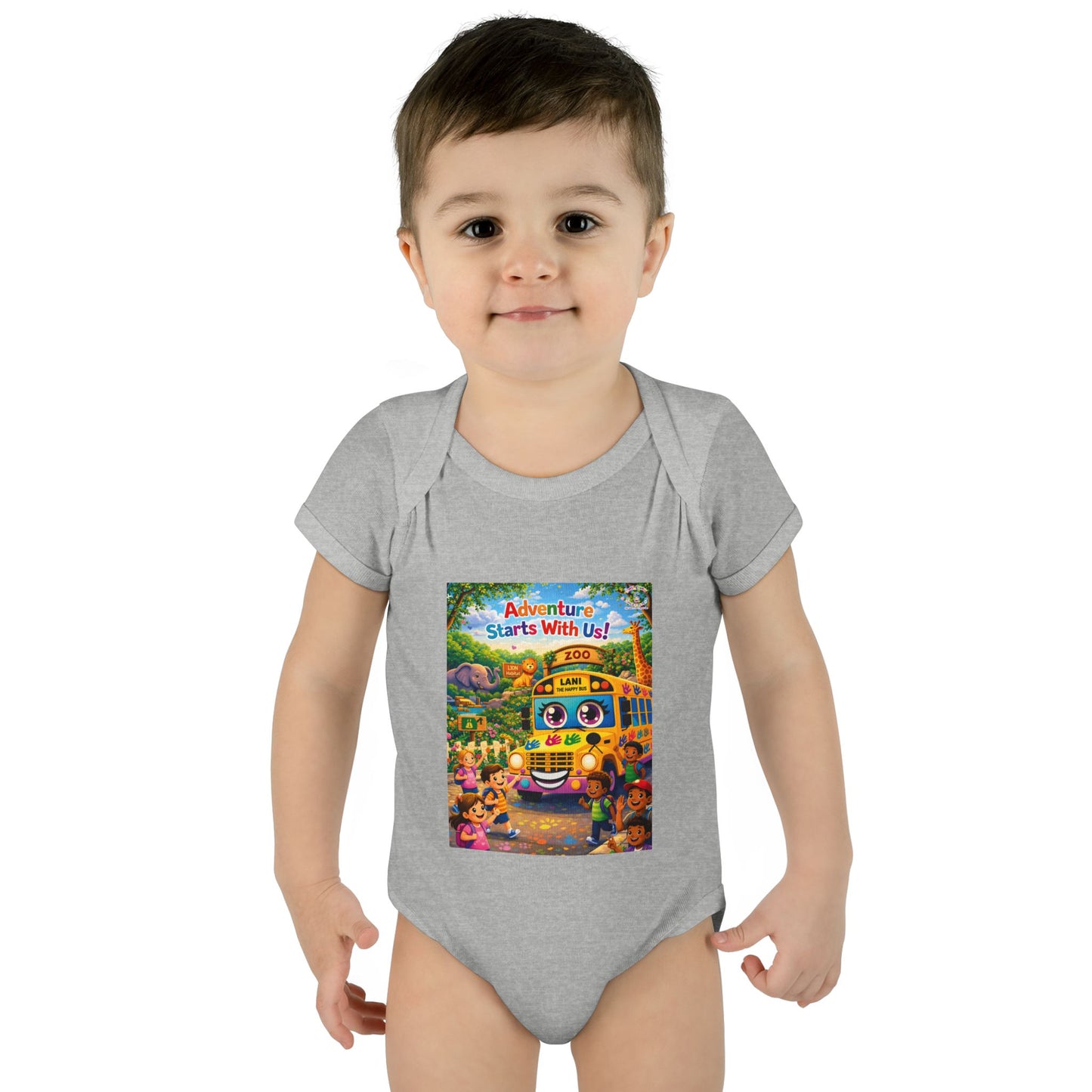 Lani™ Infant Baby Rib Bodysuit – "Adventure Starts With Us!" Graphic
