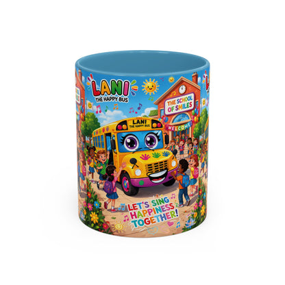 Lani™ Accent Coffee Mug (11oz & 15oz) – "Let's Sing Happiness Together!" Graphic