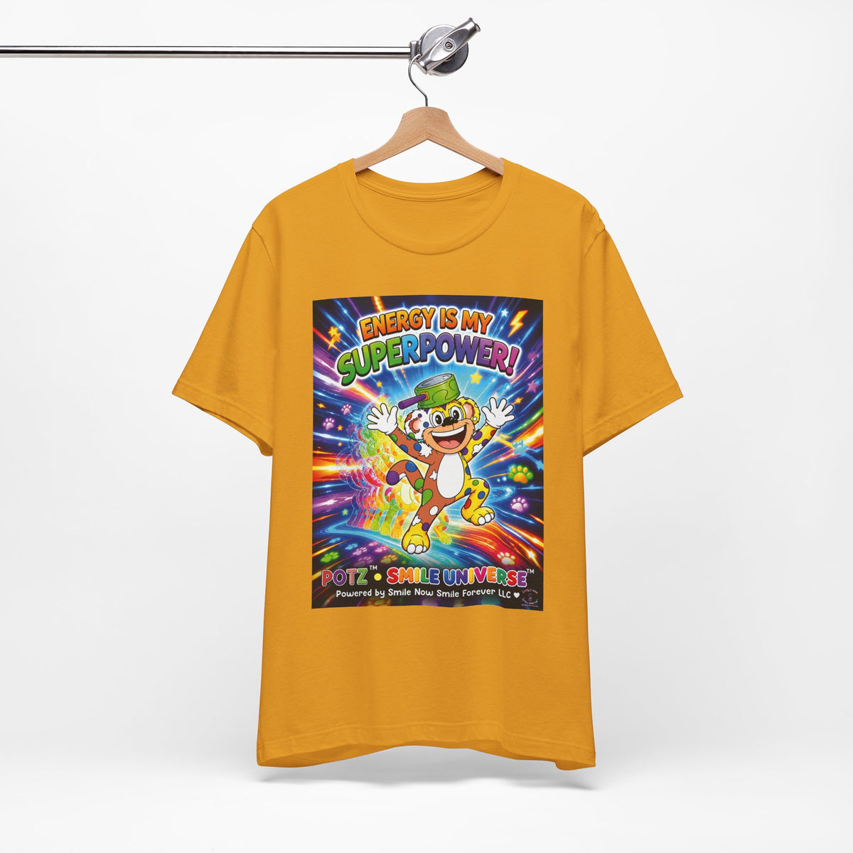 Potz™ Unisex Jersey Short Sleeve Tee – "Energy is My Superpower!" Graphic Tee | Smile Universe Collection