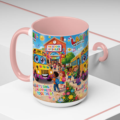 Lani™ Accent Coffee Mug (11oz & 15oz) – "Let's Sing Happiness Together!" Graphic