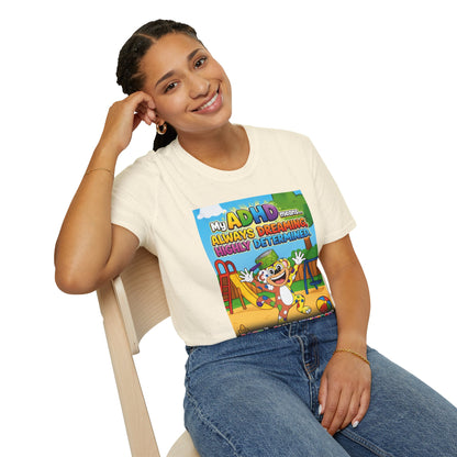 Potz™ Unisex Softstyle T-Shirt – "My ADHD Means Always Dreaming, Highly Determined" Graphic Tee | Smile Universe Collection