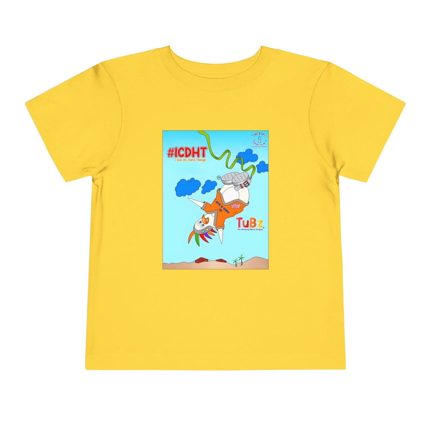 TuBz™ "I Can Do Hard Things" Toddler T-Shirt | Toddler Short Sleeve Tee  - Positive Kids Graphic Tee