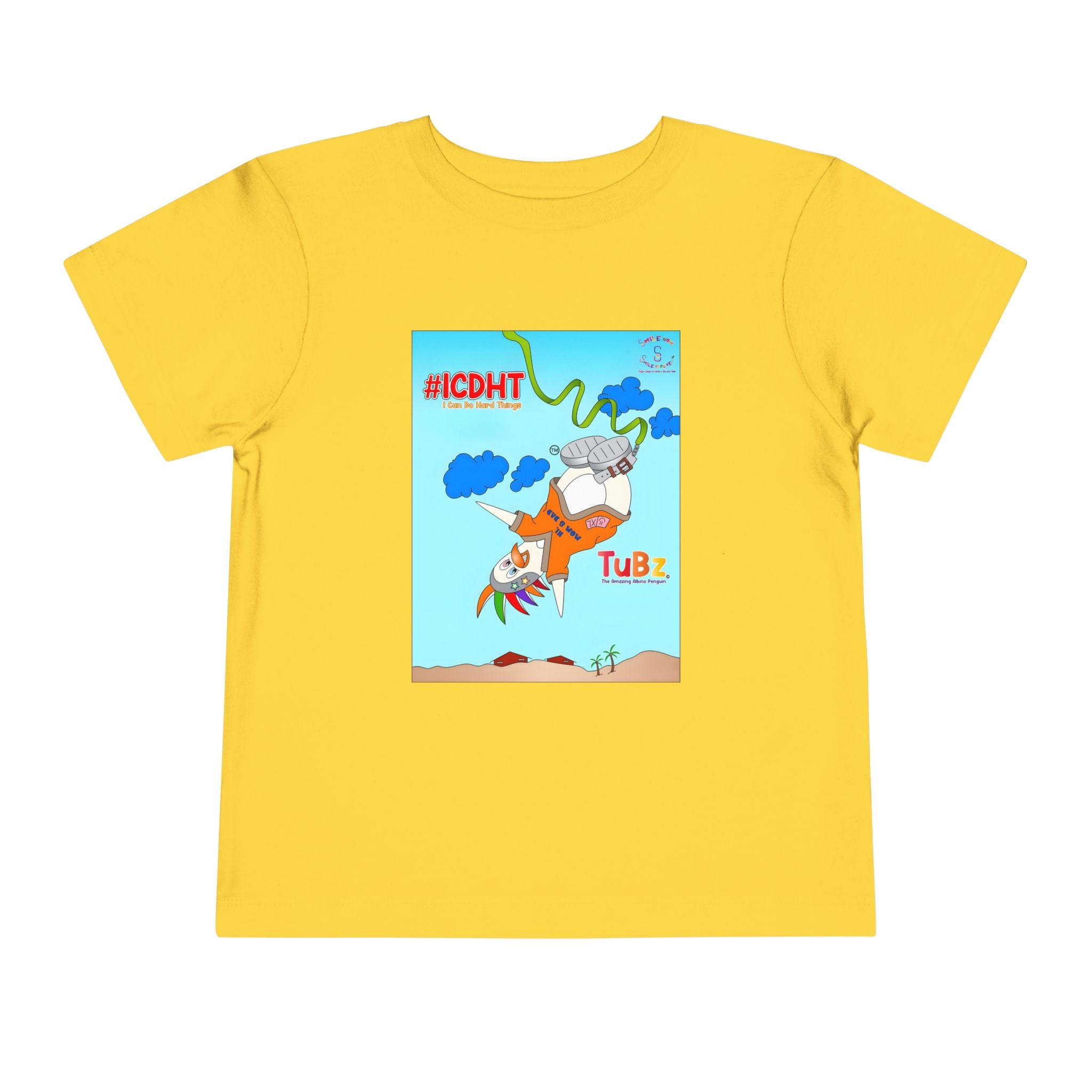 TuBz™ "I Can Do Hard Things" Toddler T-Shirt | Toddler Short Sleeve Tee  - Positive Kids Graphic Tee