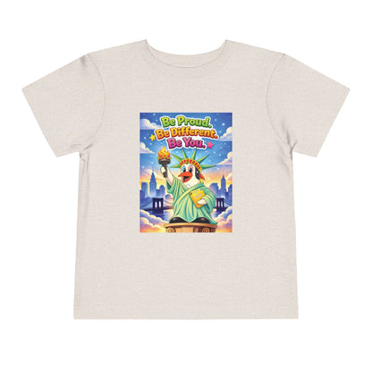 TuBz™ "Be Proud. Be Different. Be You." Toddler T- Shirt - Inspirational Kids Tee