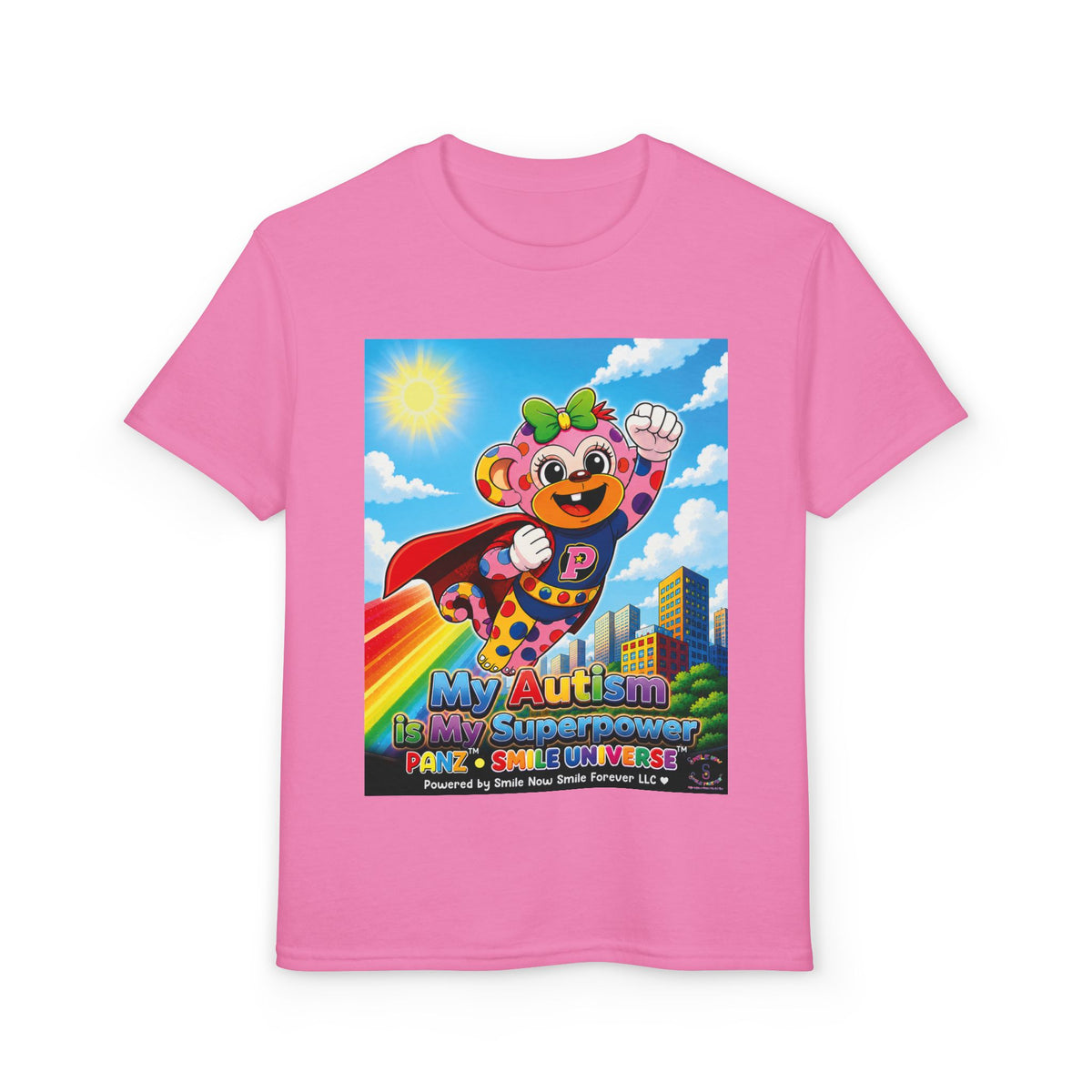 Panz™ Youth DryBlend® T-Shirt – "My Autism is My Superpower" Graphic | Smile Universe Collection