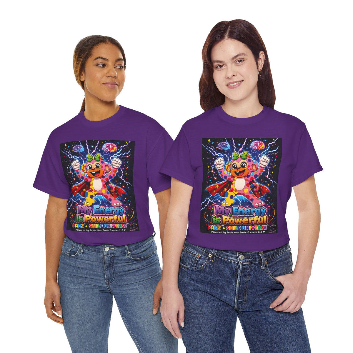 Panz™ Unisex Heavy Cotton™ Tee For Adult – "My Energy is Powerful" Graphic Tee | Smile Universe Collection