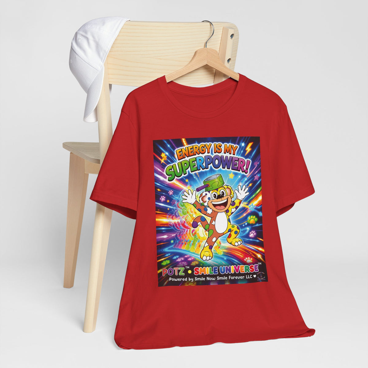 Potz™ Unisex Jersey Short Sleeve Tee – "Energy is My Superpower!" Graphic Tee | Smile Universe Collection