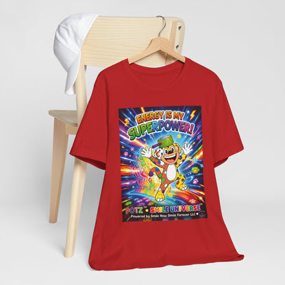 Potz™ Unisex Jersey Short Sleeve Tee – "Energy is My Superpower!" Graphic Tee | Smile Universe Collection