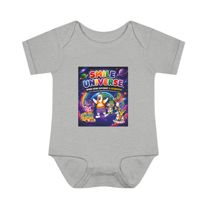 Smile Universe™ Infant Baby Rib Bodysuit – "Where Being Different is CELEBRATED!" Graphic
