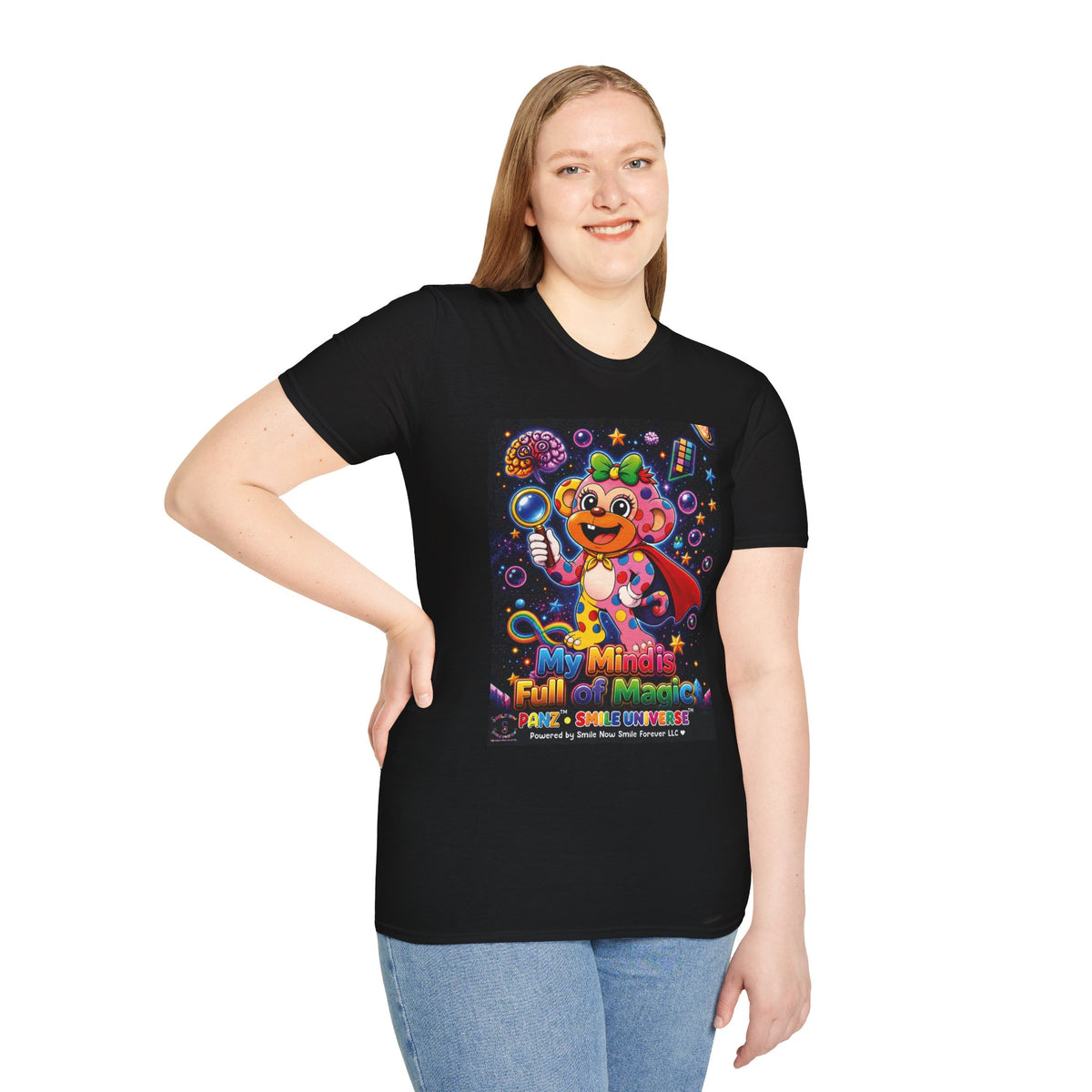 Panz™ Unisex Softstyle T-Shirt – "My Mind is Full of Magic" Graphic | Smile Universe Collection