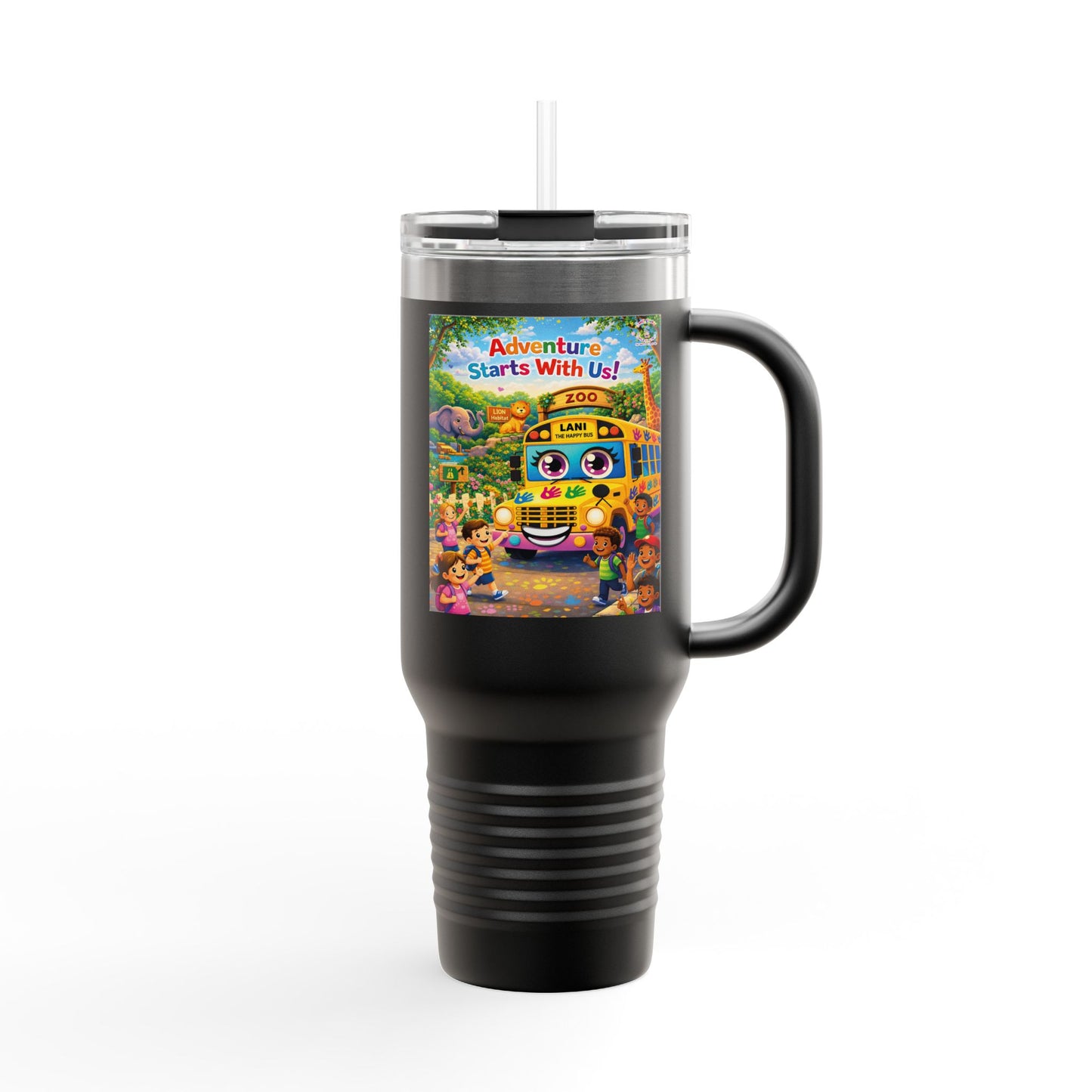 Lani™ 40oz Insulated Travel Mug – "Adventure Starts With Us!" Graphic