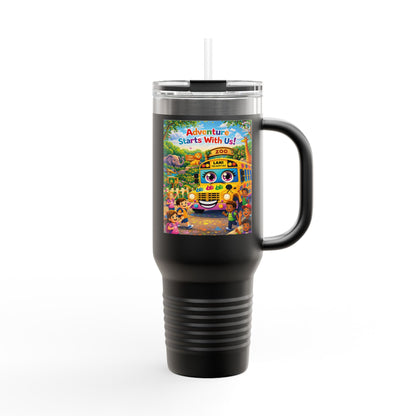 Lani™ 40oz Insulated Travel Mug – "Adventure Starts With Us!" Graphic