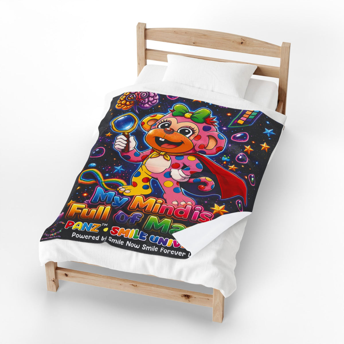 Panz™ Velveteen Plush Blanket – "My Mind is Full of Magic" Graphic | Smile Universe Collection