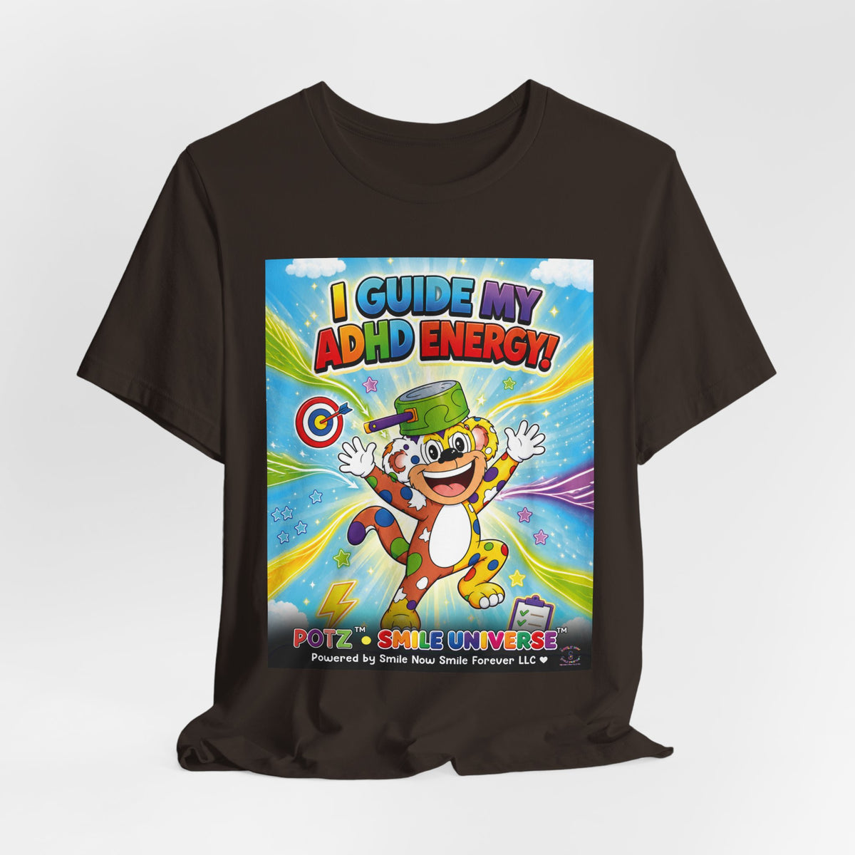 Potz™ Unisex Jersey Short Sleeve Tee – "I Guide My ADHD Energy!" Graphic Tee | Smile Universe Collection
