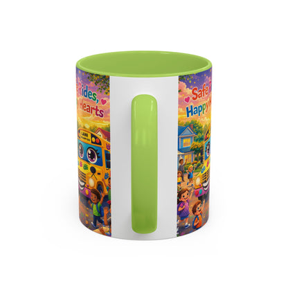 Lani™ Accent Coffee Mug (11oz & 15oz) – "Safe Rides, Happy Hearts" Graphic