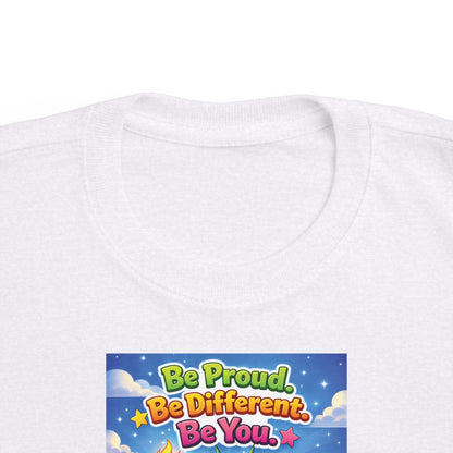 TuBz™ "Be Proud. Be Different. Be You." Kids T-Shirt - Inspirational Graphic Tee