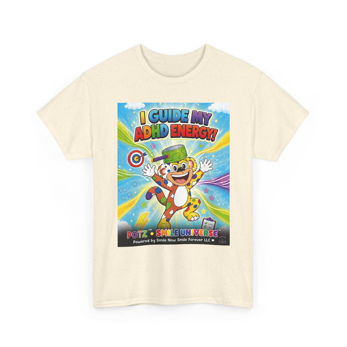 Potz™ Unisex Heavy Cotton™ Tee – "I Guide My ADHD Energy!" Graphic Tee | Smile Universe Collection