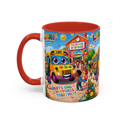 Lani™ Accent Coffee Mug (11oz & 15oz) – "Let's Sing Happiness Together!" Graphic