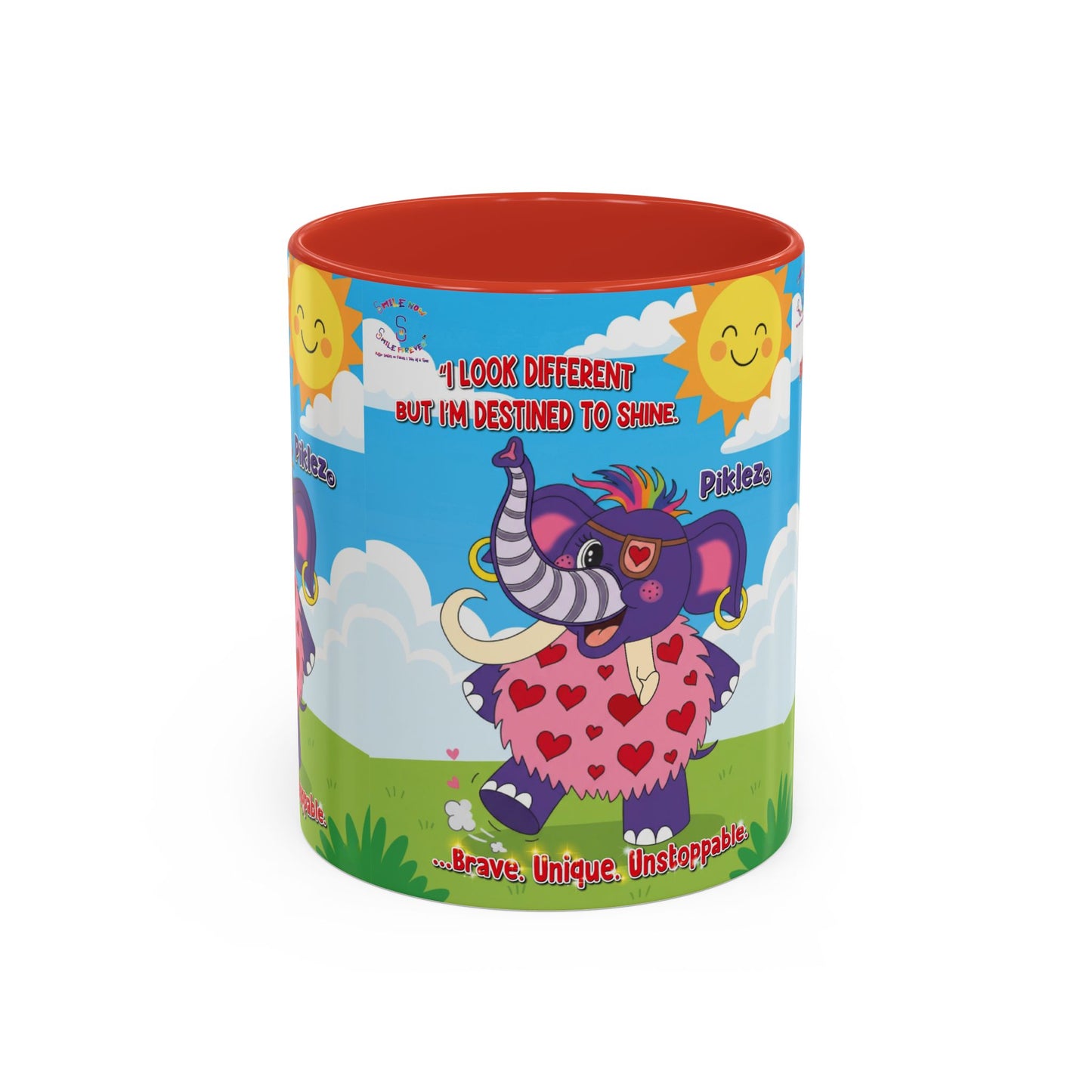 Piklez™ Accent Coffee Mug (11oz, 15oz) – “Destined to Shine” | Smile Universe Collection