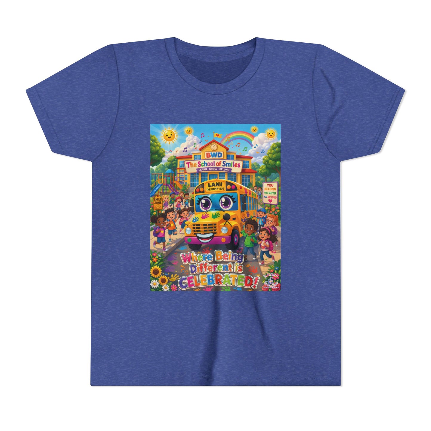 Lani™ Youth Short Sleeve Tee – "Where Being Different is CELEBRATED!" Graphic Shirt