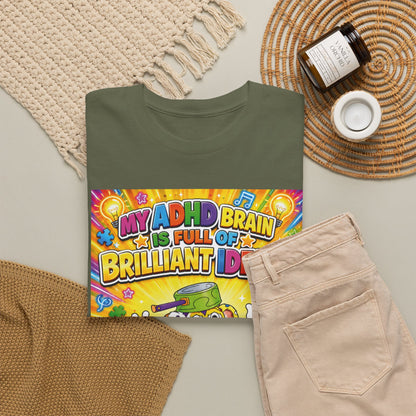Potz™ Unisex Heavy Cotton™ Tee – "My ADHD Brain is Full of Brilliant Ideas!" Graphic Tee | Smile Universe Collection