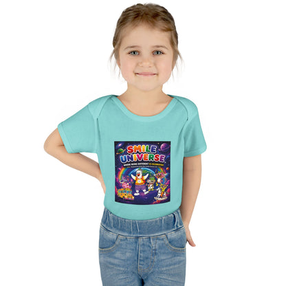 Smile Universe™ Infant Baby Rib Bodysuit – "Where Being Different is CELEBRATED!" Graphic
