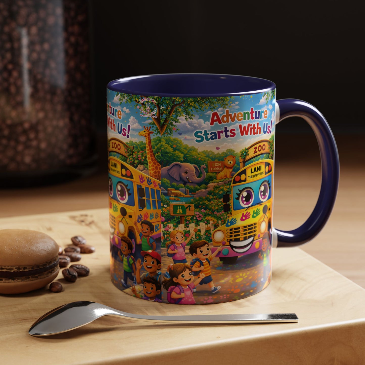 Lani™ Accent Coffee Mug (11oz & 15oz) – "Adventure Starts With Us!" Graphic