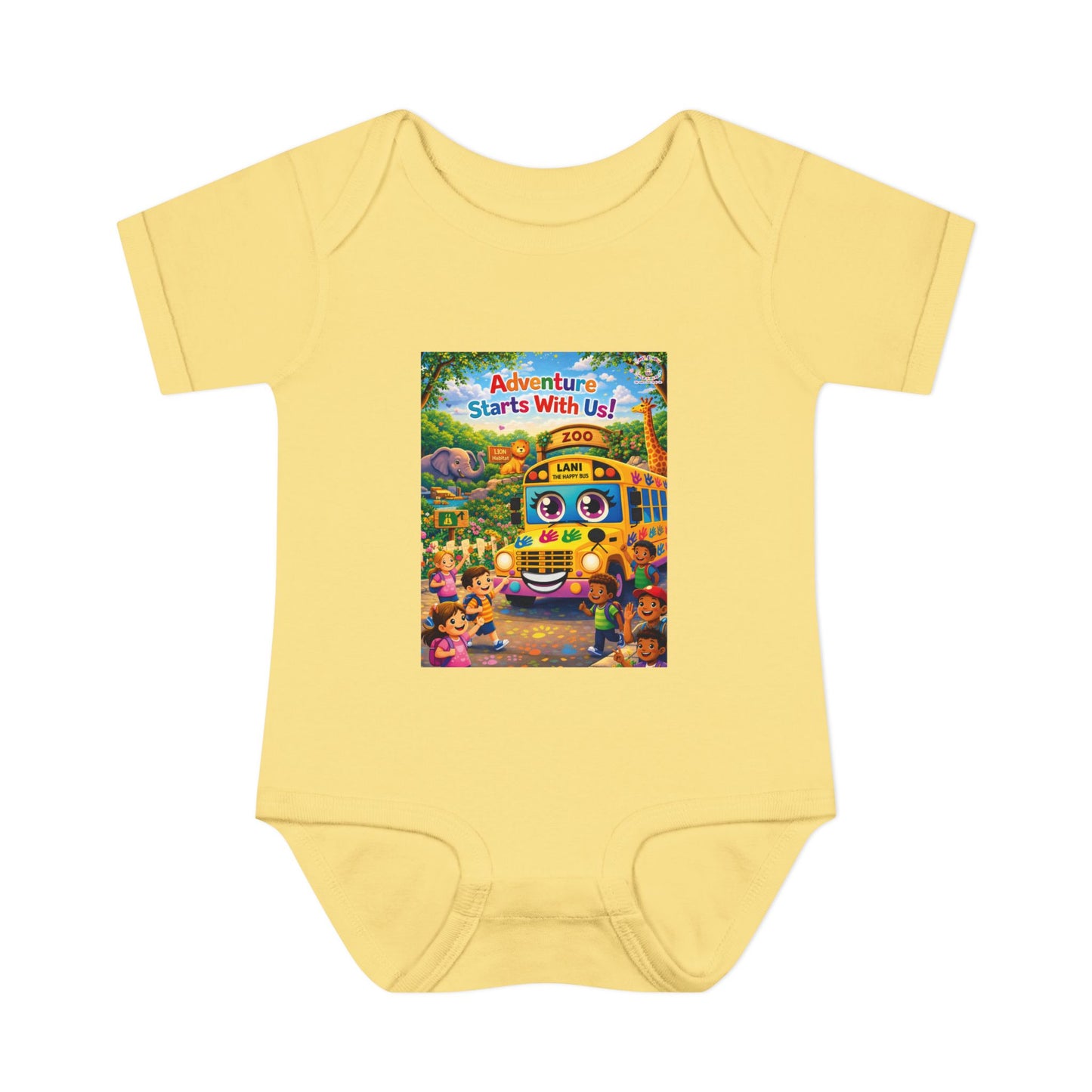 Lani™ Infant Baby Rib Bodysuit – "Adventure Starts With Us!" Graphic