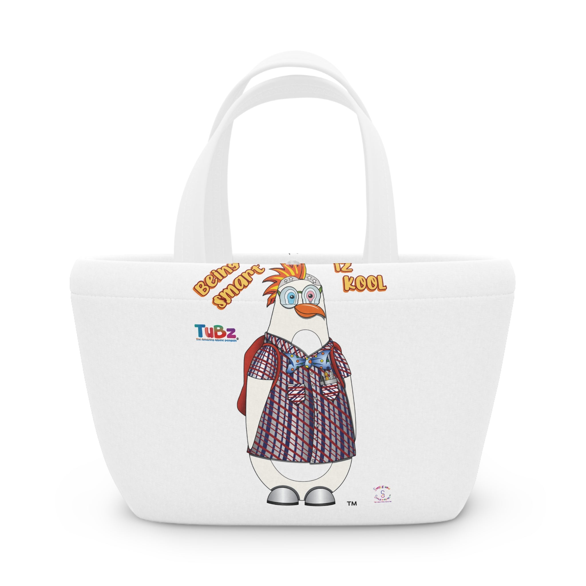 TuBz™ "Being Smart Iz Kool" Canvas Lunch Bag - Kids School Tote