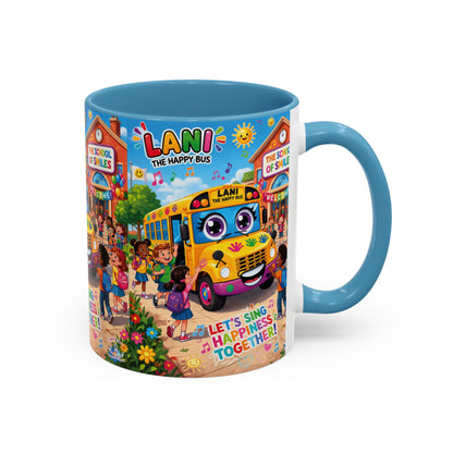 Lani™ Accent Coffee Mug (11oz & 15oz) – "Let's Sing Happiness Together!" Graphic
