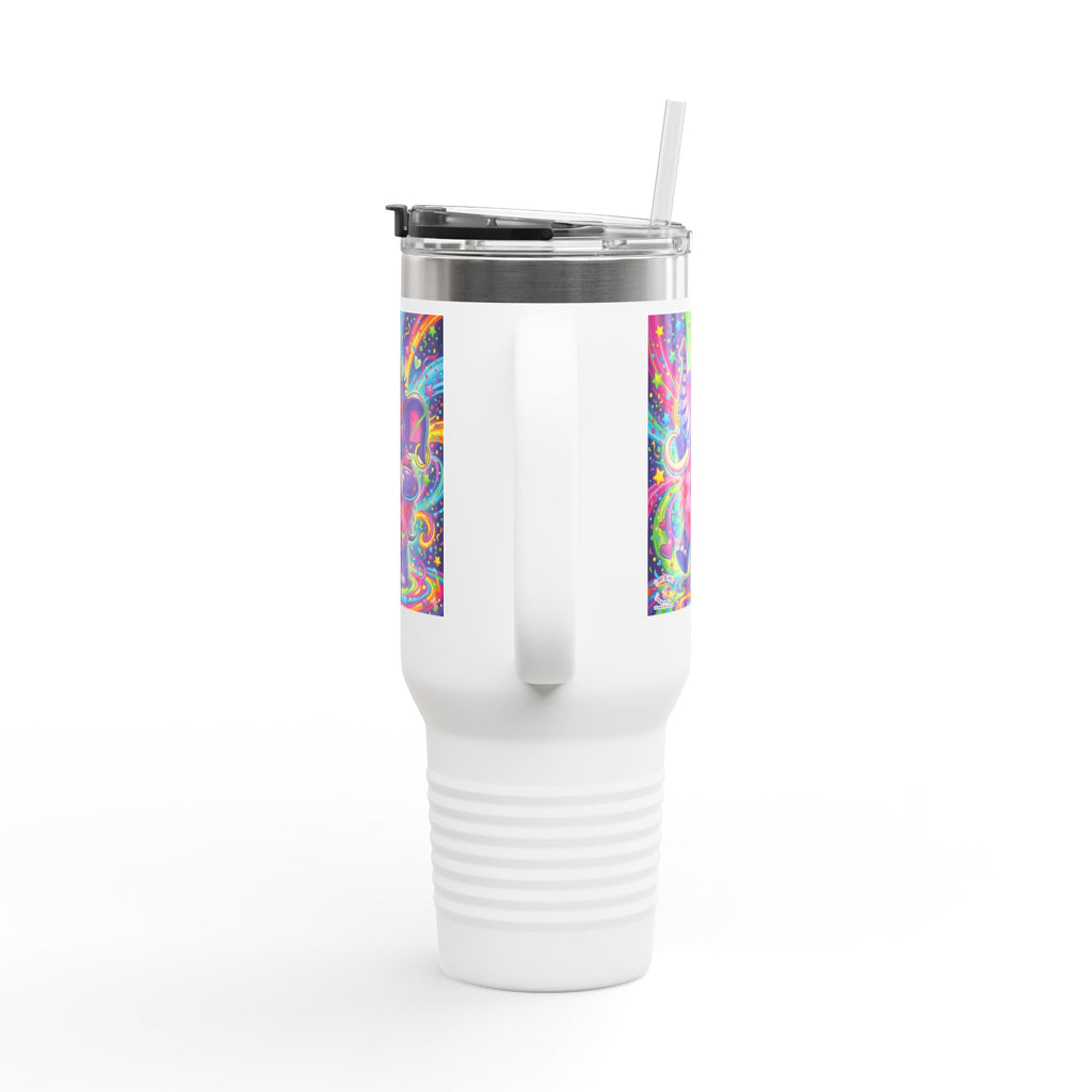 Piklez™ 40oz Insulated Travel Mug – "Born to Celebrate!" Graphic | Smile Universe Collection