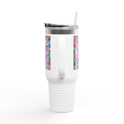 Piklez™ 40oz Insulated Travel Mug – "Born to Celebrate!" Graphic | Smile Universe Collection