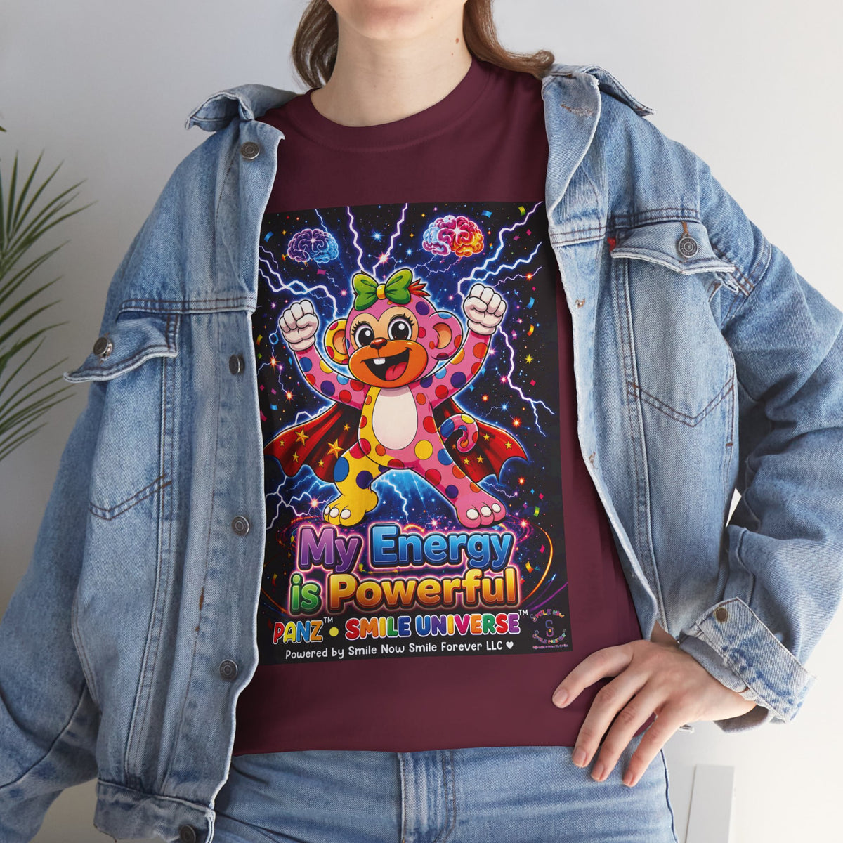 Panz™ Unisex Heavy Cotton™ Tee For Adult – "My Energy is Powerful" Graphic Tee | Smile Universe Collection