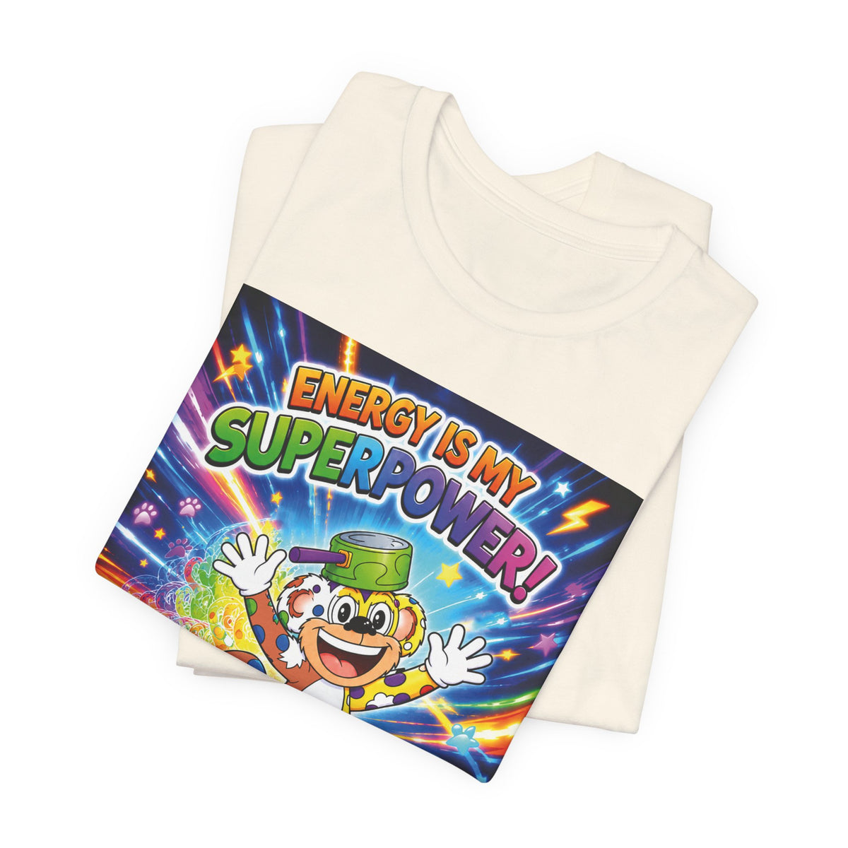Potz™ Unisex Jersey Short Sleeve Tee – "Energy is My Superpower!" Graphic Tee | Smile Universe Collection