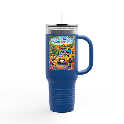 Lani™ 40oz Insulated Travel Mug – "Adventure Starts With Us!" Graphic