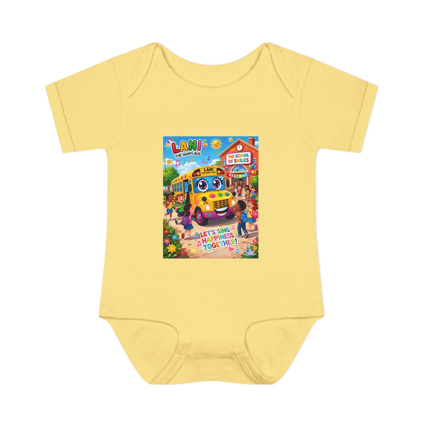 Lani™ Infant Baby Rib Bodysuit – "Let's Sing Happiness Together!" Graphic