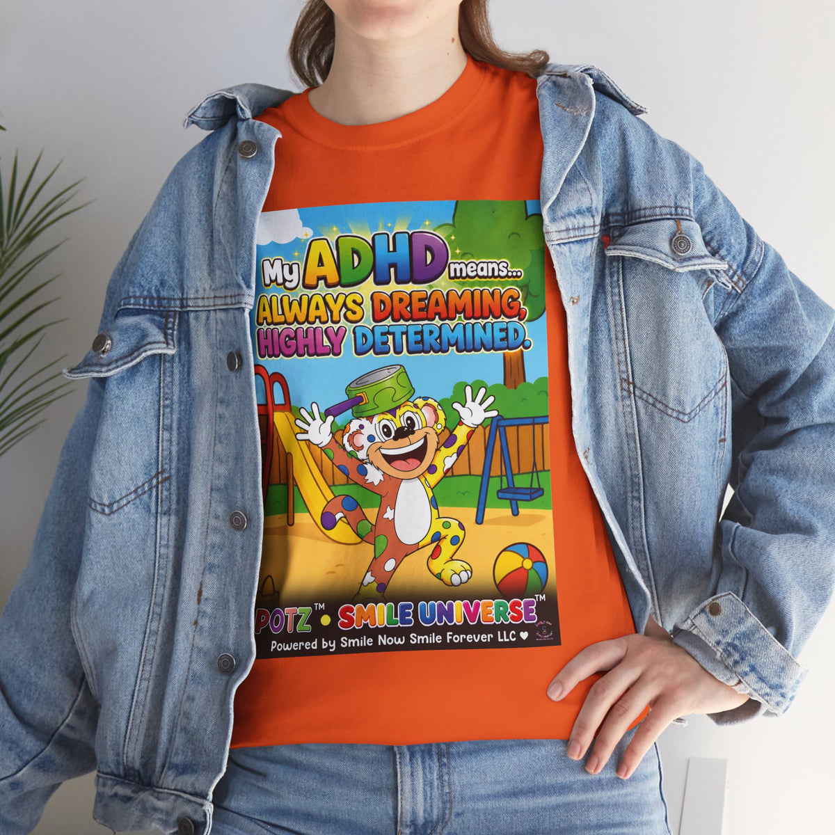 Potz™ Unisex Heavy Cotton™ Tee – "My ADHD Means Always Dreaming, Highly Determined" Graphic Tee | Smile Universe Collection