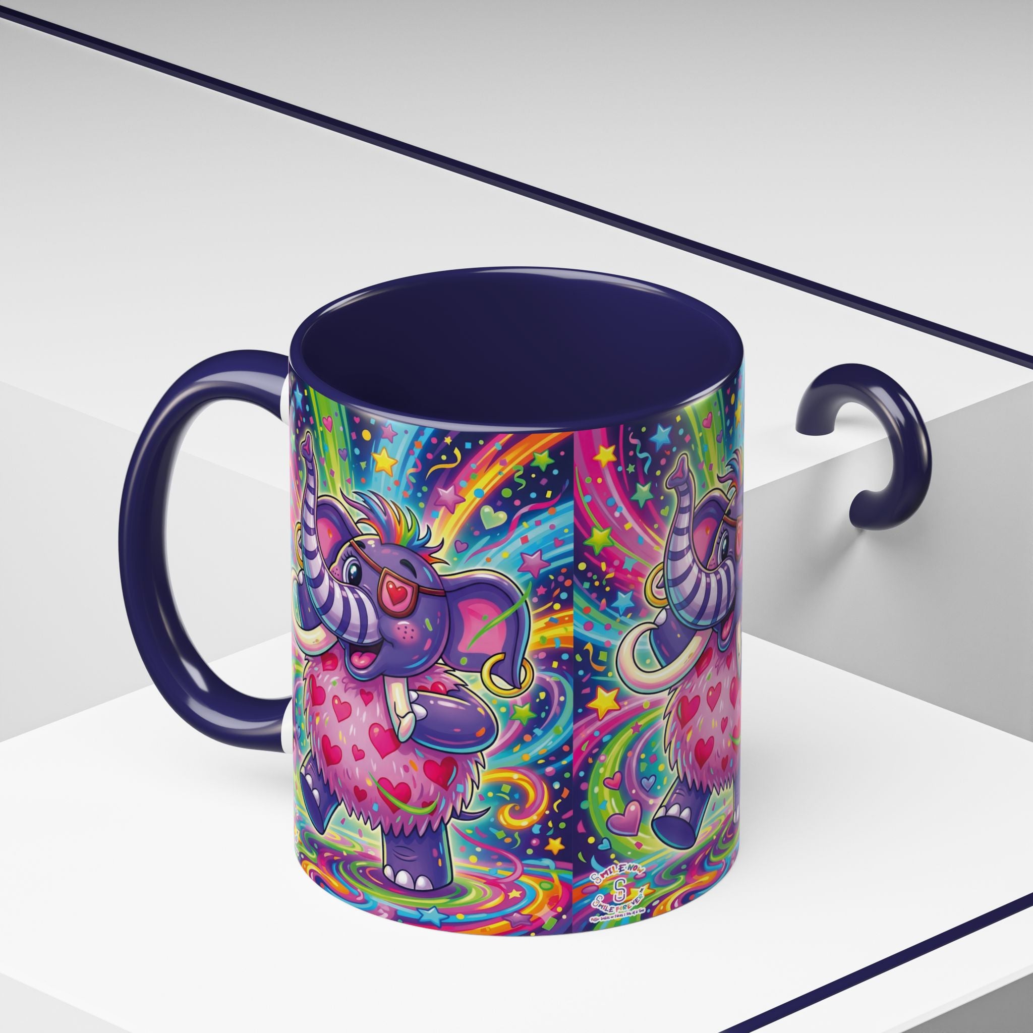 Piklez™ 11oz, 15oz Accent Coffee Mug – "Born to Celebrate!" Graphic | Smile Universe Collection