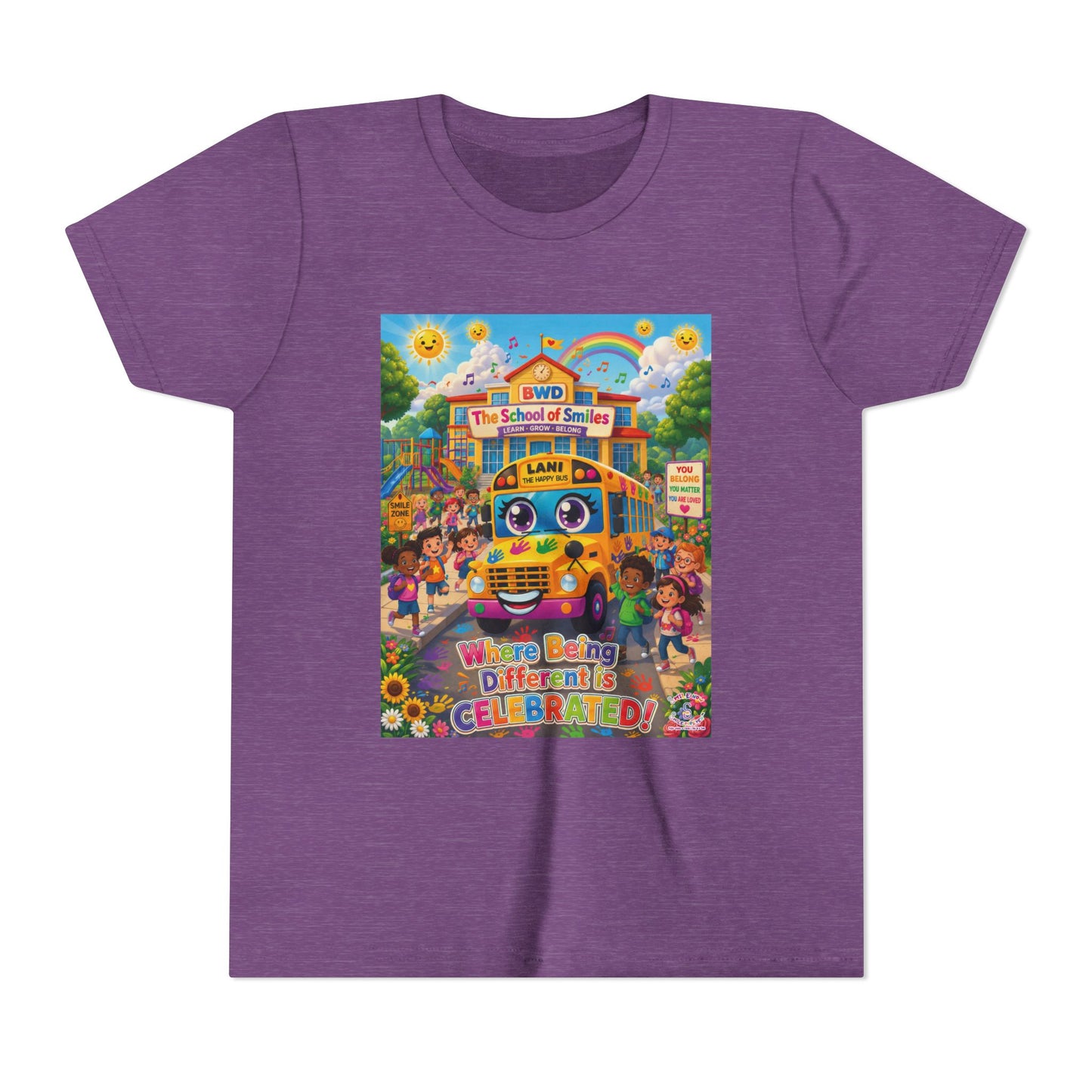 Lani™ Youth Short Sleeve Tee – "Where Being Different is CELEBRATED!" Graphic Shirt