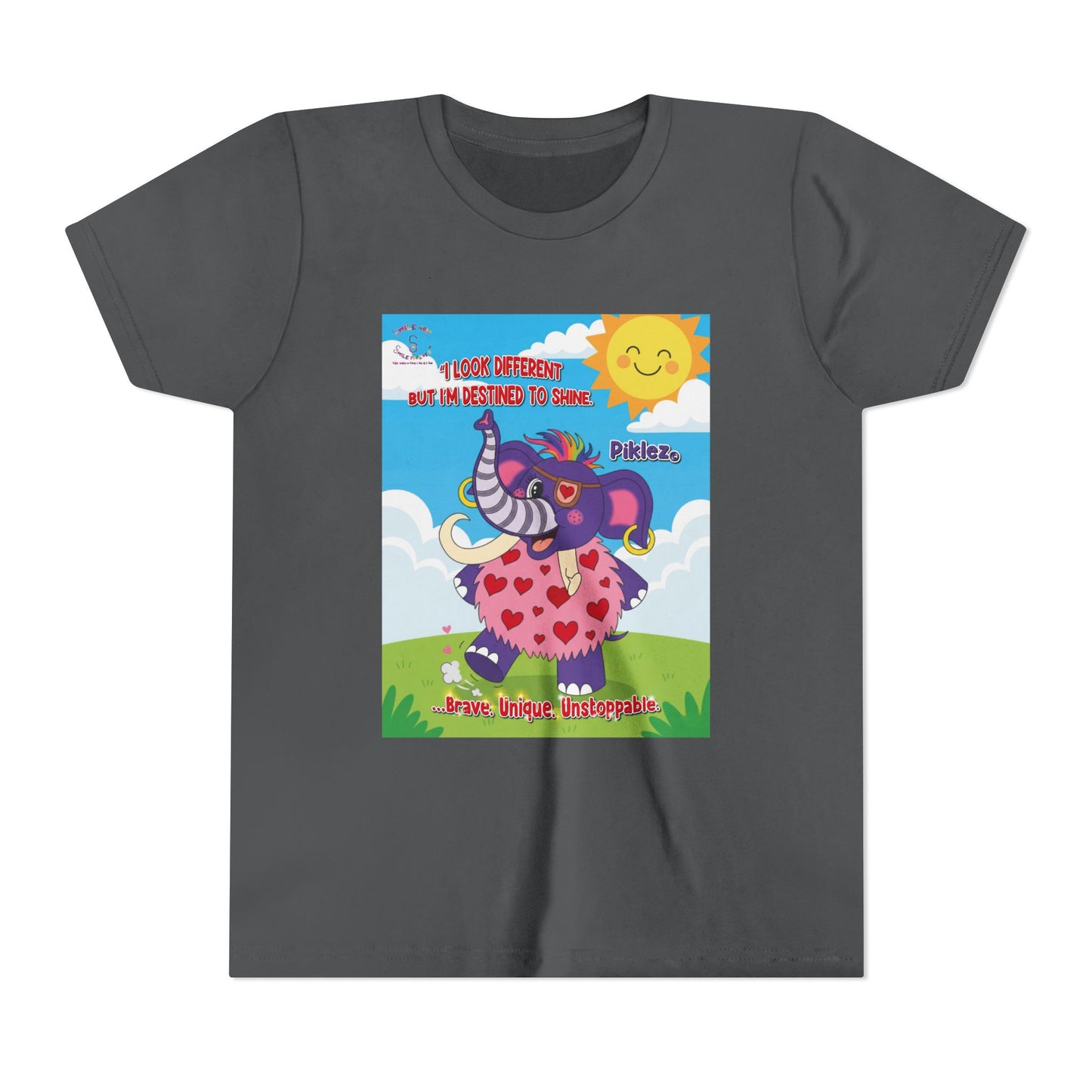 Piklez™ Kids T-Shirt Youth Tee – “Destined to Shine” Graphic Tee | Smile Universe Collection