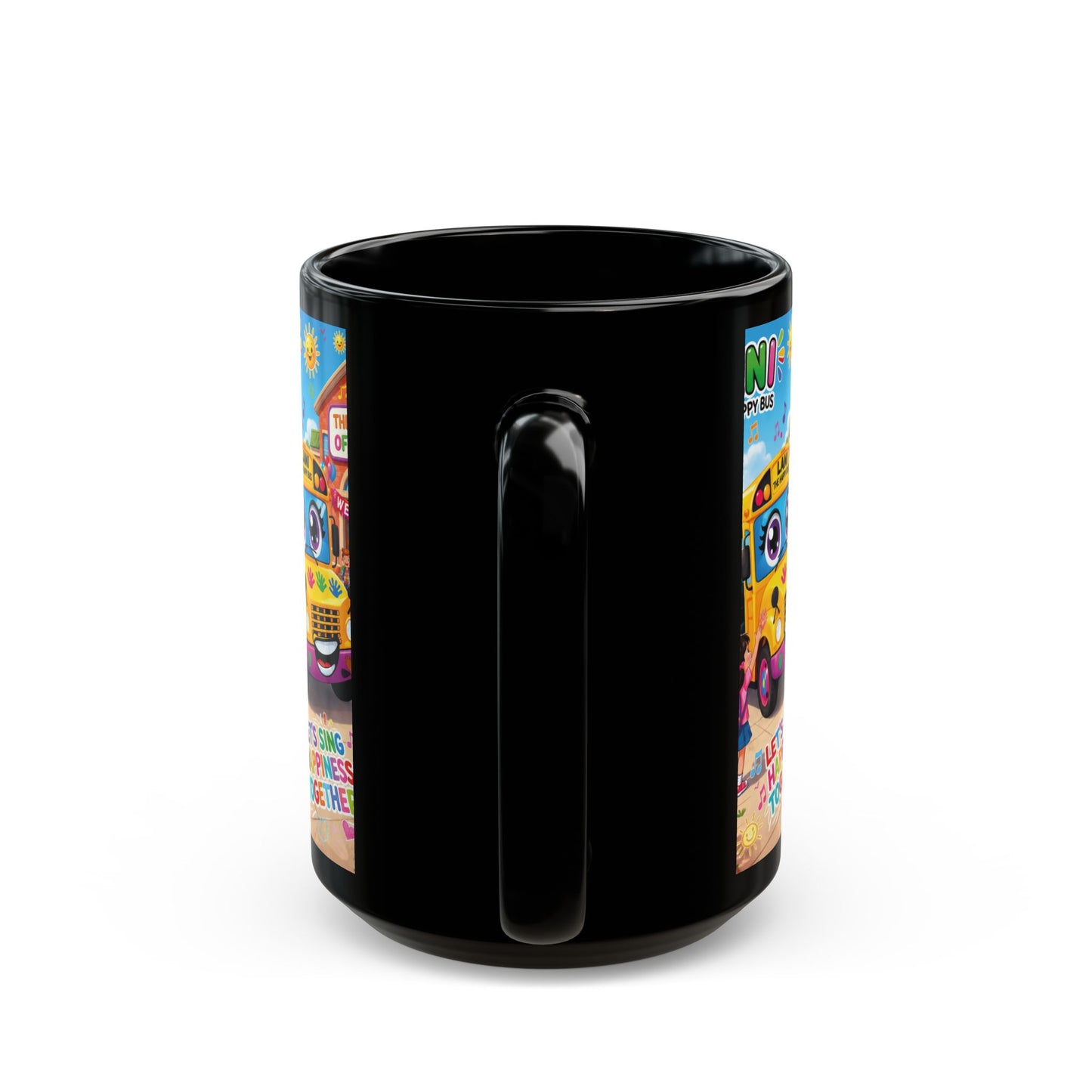 Lani™ Black Mug (11oz & 15oz) – "Let's Sing Happiness Together!" Graphic