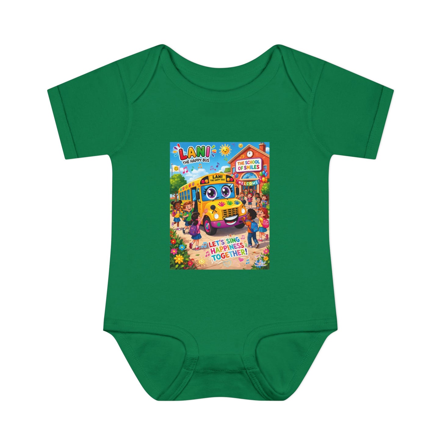 Lani™ Infant Baby Rib Bodysuit – "Let's Sing Happiness Together!" Graphic